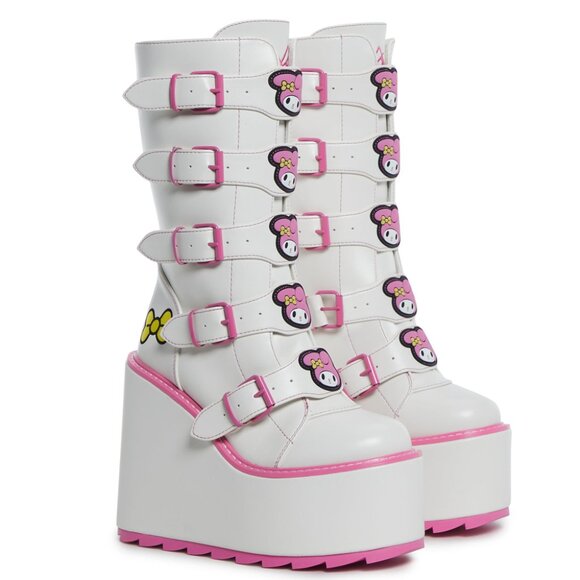 Y.R.U. x Sanrio Dune Platform Boots Hello Kitty and Friends MY MELODY Size 9 - Picture 1 of 5